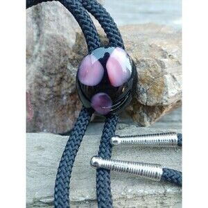 Handcrafted Art Glass Cabachon Bolo Tie